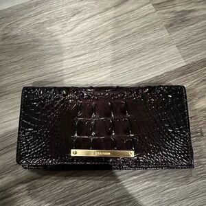 Brahmin Dark Brown Crocodile Embossed Wallet